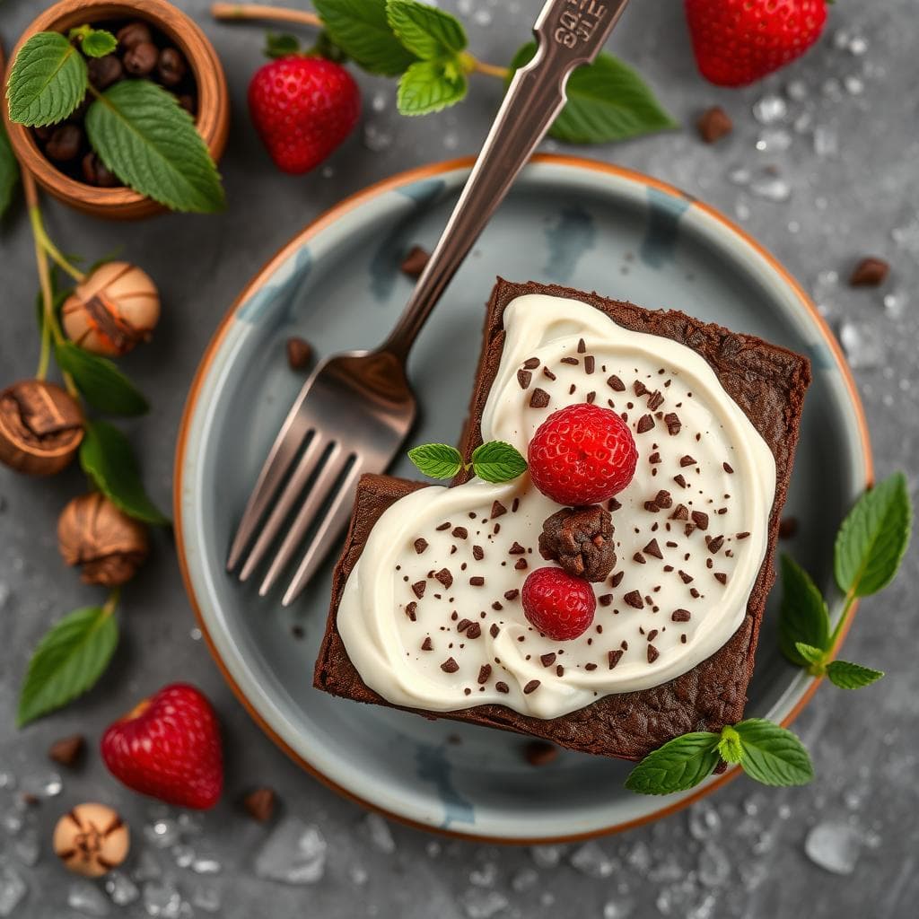 Brownie de Chocolate Blanco y Crema de Cacahuete