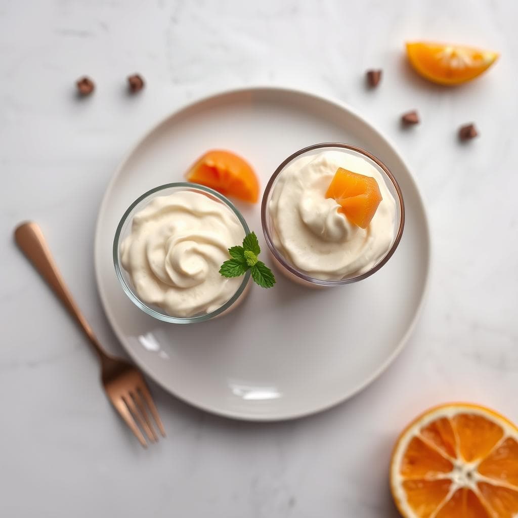 Mousse de Chocolate Blanco y Naranja