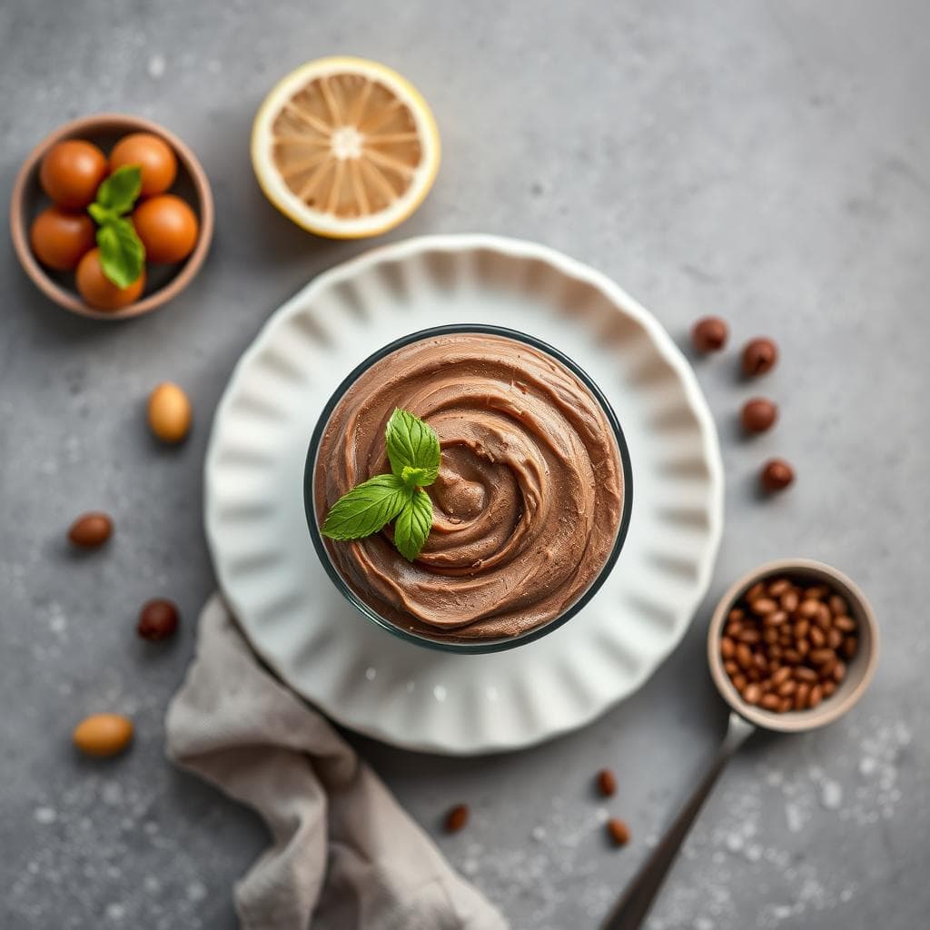 Chocolate Mousse Vegano con Almendras