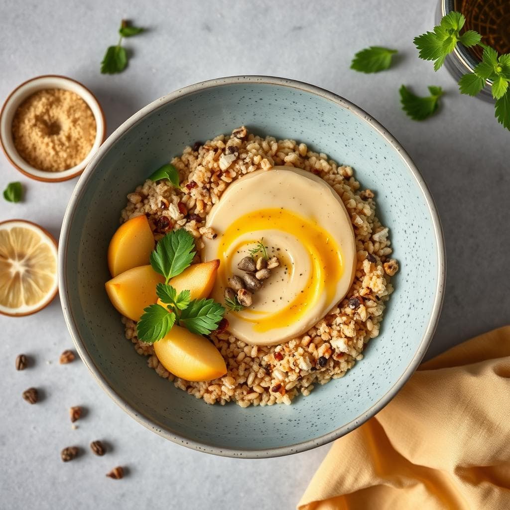 Bowl de Crema de Calabaza y Quinoa