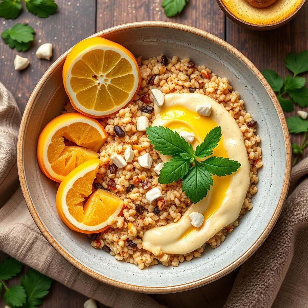 Bowl de Quinoa con Crema de Calabaza y Semillas