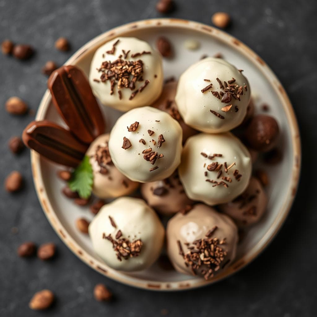 Truffles de Chocolate Blanco y Cacahuete