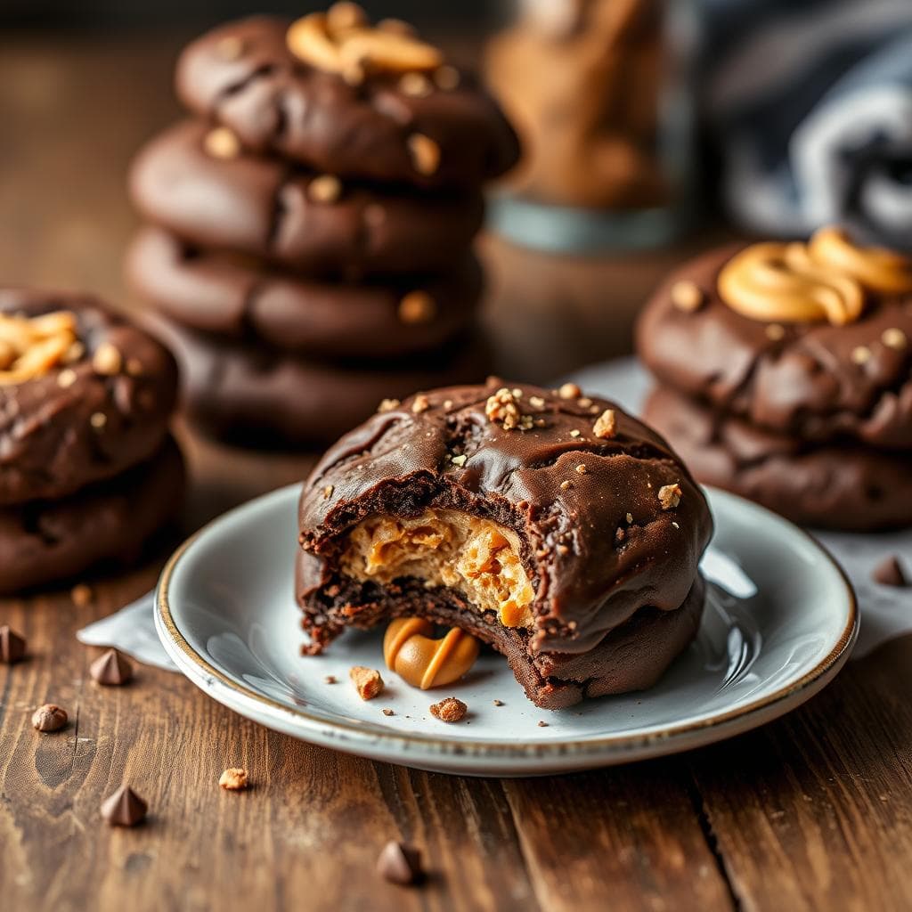 Galletas Rellenas de Chocolate y Crema de Cacahuete